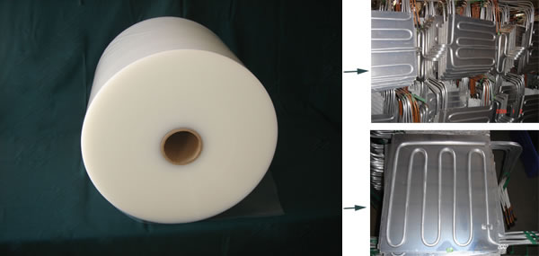 热熔胶带膜专用于电冰箱蒸发器铝管、铜管、镀锌钢管与铝板的热熔粘接