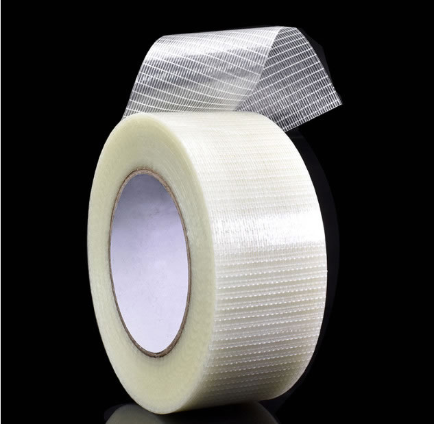 网格纤维胶带 十字纹玻璃纤维 玩具飞机航模型超强力网状单面胶带 抗拉耐磨十字条纹玻纤半透明强粘加筋胶带