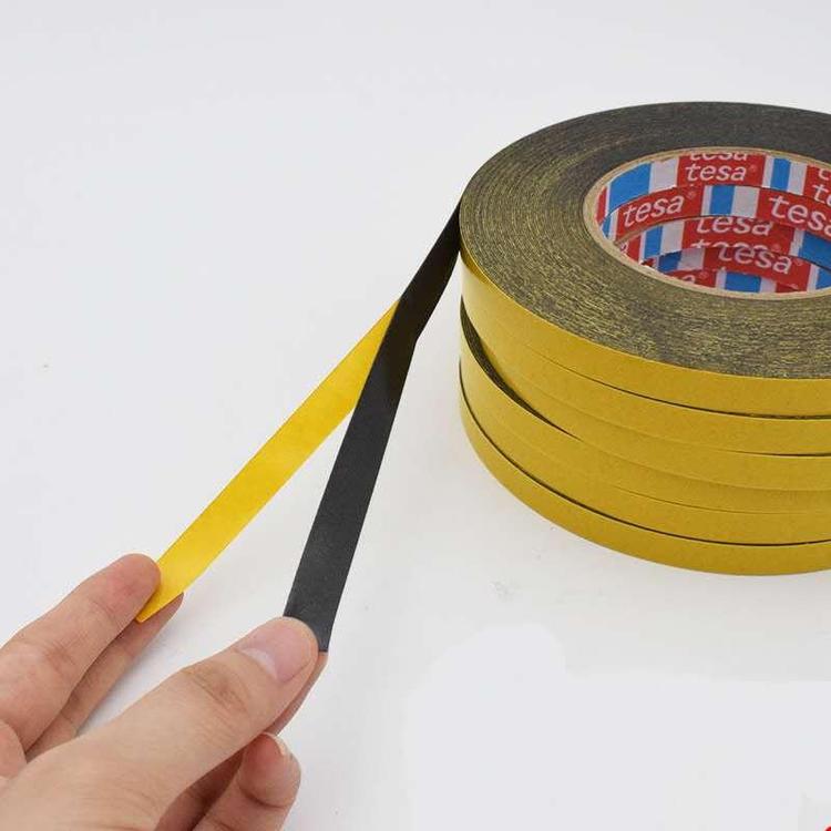 德莎tesa62625黑色吸震PE泡棉双面胶带 抗推出视窗固定双面胶带德莎62625